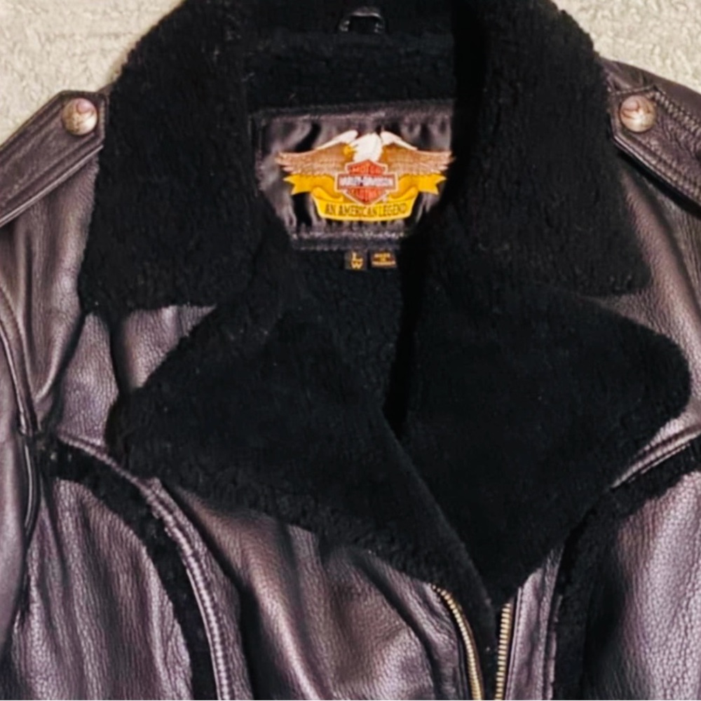 Harley-Davidson Black Leather Authentic Jacket EUC - Picture 3 of 11